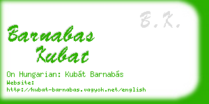 barnabas kubat business card
